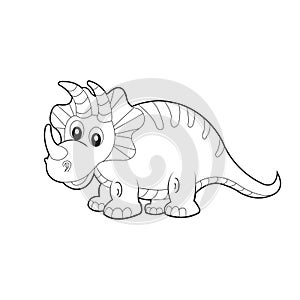 Dinosaur colouring page. Cute dinosaur coloring page. Cartoon dinosaur colouring page