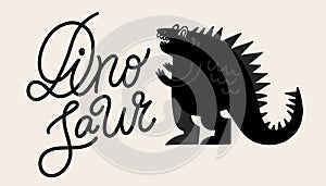 Dinosaur in cute cartoon style. Vector illustration