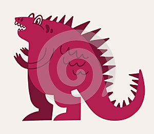 Dinosaur in cute cartoon style. Vector isolated illustration