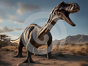 dinosaur in the desert _A sauropod was an exploited creature that existed on the earth in the troubled times,