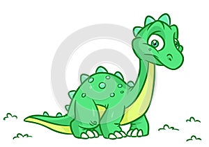 Dinosaur Diplodocus cartoon Illustrations isolated image animal character