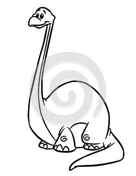 Dinosaur diplodocus lizard jurassic coloring page cartoon illustration