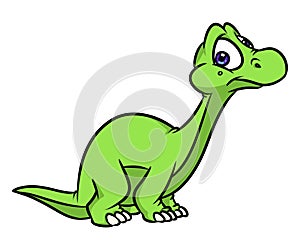 Dinosaur Diplodocus wonder cartoon illustration