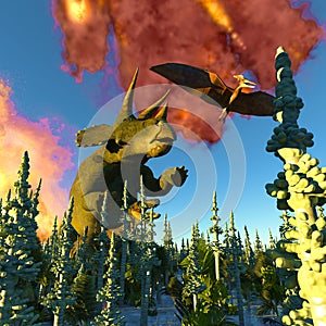 Dinosaur doomsday 3d rendering