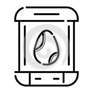 Dinosaur egg icon. Smartphone device symbol. Pokemon egg concept