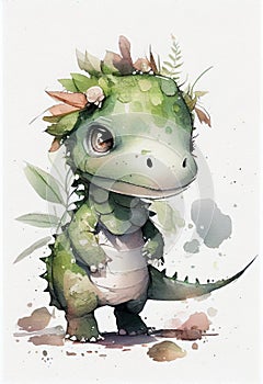 Dinosaur Flowers Head Fairy Anime Name Green Fantasy Character Avatar Gnomon Stumpy Brown Clean Lizards Black White Young Child