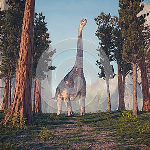 Brachiosaurus in the forest