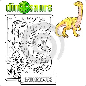 dinosaur gallimimus coloring book