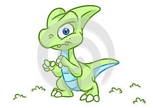 Dinosaur green little cartoon Illustrations