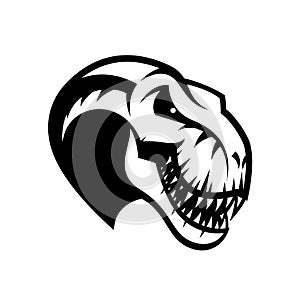 Dinosaur head sport club vector logo concept isolated on white background