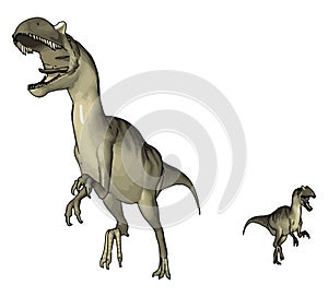 Dinosaur with its baby vector or color illustration