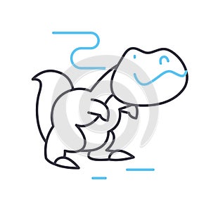 dinosaur line icon, outline symbol, vector illustration, concept sign