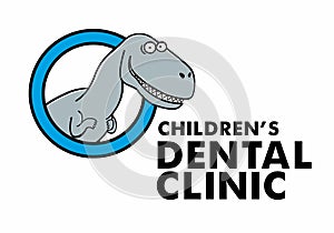 The dinosaur logo. A blank for a children`s dental clinic