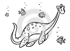 Dinosaur marine plesiosaur Jurassic period coloring pages