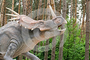 dinosaur model Styracosaurus in Dinosaur Park