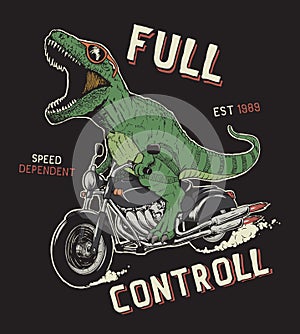 Dinosaur on motorcycle