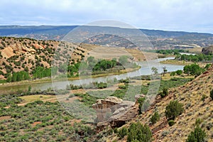 Dinosaur National Monument, Green River below Split Mountain in Spring, Utah, USA