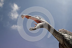 Dinosaur opens its mouth