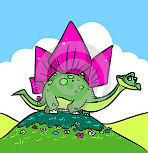 Dinosaur parody Stegosaurus cartoon illustration