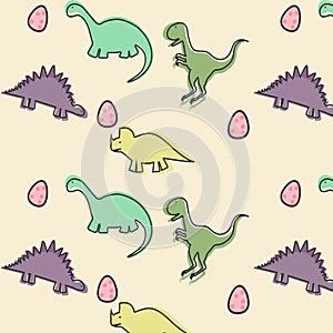 dinosaur pattern child vector illustartion