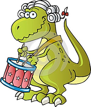 Dinosaur playing Drums