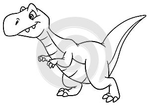 Dinosaur predator animal character cartoon coloring page