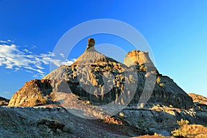 Dinosaur Provincial Park, Alberta, Badlands Landscape with Hoodoos in Morning Light, Great Plains, Canada