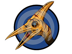 Dinosaur Pteranodon. Sketch. Engraving style. draw illustration.