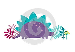 Dinosaur in the rainforest vector illustration