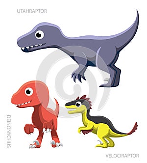 Dinosaur Raptors Vector Illustration