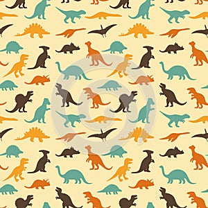 Dinosaur retro pattern