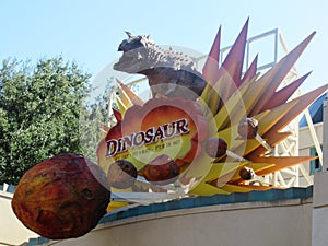 Dinosaur Ride at Disney`s Animal Kingdom Park, near Orlando, Florida