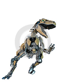 Dinosaur robot in a white background