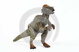 Dinosaur rubber toy isolated on white