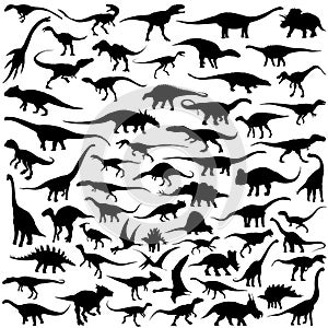 Dinosaur silhouette vector collection