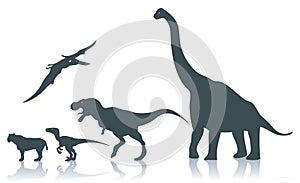 Dinosaur silhouettes