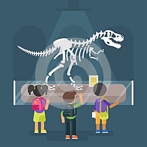 Dinosaur skeleton in museum photo