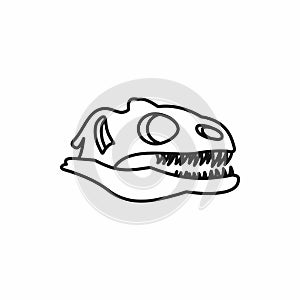 Dinosaur skull icon, outline style