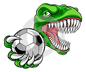 Dinosaur Soccer Football Player Sports Mascot