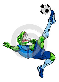 Dinosaur Soccer Football Player Sports Mascot