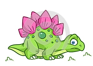 Dinosaur Stegosaurus cartoon Illustrations