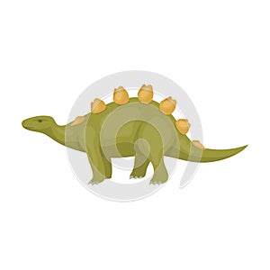 Dinosaur Stegosaurus icon in cartoon style isolated on white background. Dinosaurs and prehistoric symbol stock vector