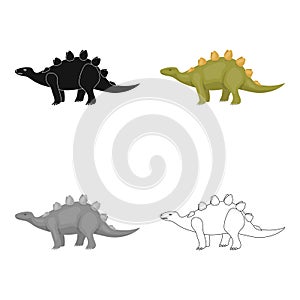 Dinosaur Stegosaurus icon in cartoon style isolated on white background. Dinosaurs and prehistoric symbol stock vector