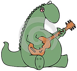 Dinosaur Strumming A Guitar