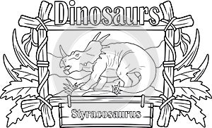 Dinosaur, styracosaurus, coloring book photo
