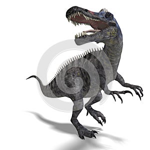 Dinosaur Suchominus. 3D rendering with clipping