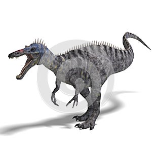 Dinosaur Suchominus. 3D rendering with clipping