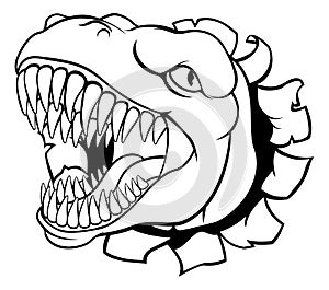 Dinosaur T Rex or Raptor Cartoon Mascot