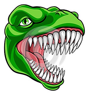 Dinosaur T Rex or Raptor Cartoon Mascot