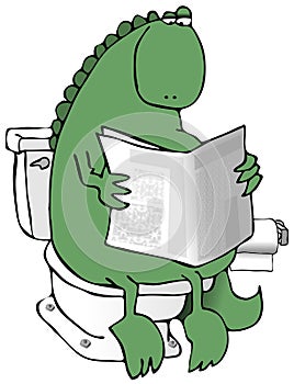 Dinosaur On A Toilet